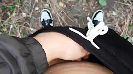 i risk it all masturbating wildly in the forest outdoors