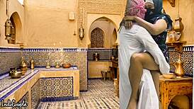 saudi husband fucks iranian wife hard in kitchen moaning like horny housewife