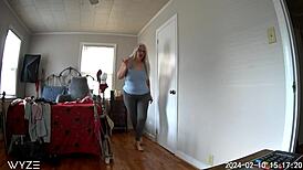 Hidden Cam Step Mom Masturbates New Clothes Home