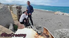 dick flashin risky bj on beach... stockin teacher n student nearly caught!! misscreamy