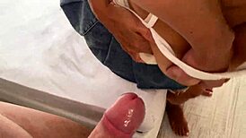 Friend's Wife Convinced for Bedroom Fuck Doggystyle Cum on Ass