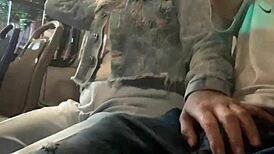 Showing My Huge Cock on Public Bus She Grabs and Strokes It Wild