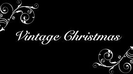 Retro vintage antique Christmas holiday decorations festive party scenes