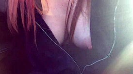 damn italian milf artemisia love flashes her huge nipples in car slow mo