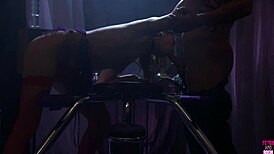 bald guy screws small titted brunette babe vintage style