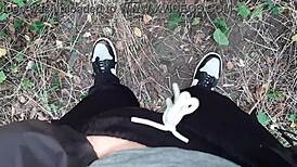 i risk it all masturbating wildly in the forest outdoors