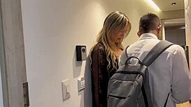 Blonde MILF Monique Fuentes FUCKS missionary preacher guy right in her own house!