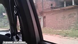 brazilian petite latina anal creampie in car after waterfall
