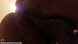 Hallelujah Johnson worships big black cock ass slave style closeup
