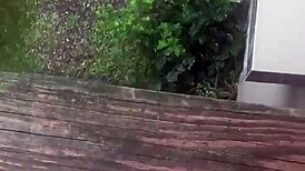 guy jerks off solo cumshot outdoors in wild public spot
