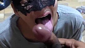 i begged sailor wife for handjob blowjob till her cute face drips cum