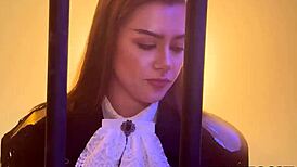 strapon lesbians fuck hard behind bars in old young prison arcane parody tease