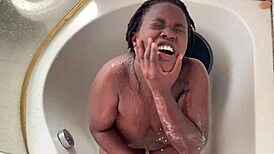 These bisexual African lesbians share hardcore threesome with big black dick and mouth pee