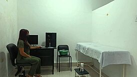 horny latina nurse moans loud masturbating dildo in hospital for blind patient