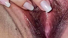 latina's wet pussy squirts first time in close-up fantasy