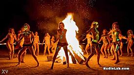 big tits burning man nudist dance