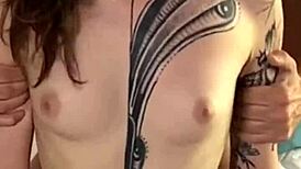 Beautiful tattoo model takes anal pounding on backstage camera