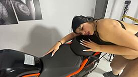 I feel so horny watching mia montielth masturbate on her new motorcycle