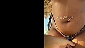 Juicy Tanned Wife's Beach Bikini Wedgie Ignites Wild Ass Fetish Thrill