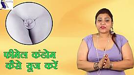 WOW! INDIAN GIRL SHOWS HOW TO SLIDE FEMALE CONDOM ON PERFECTLY!