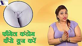 WOW! INDIAN GIRL SHOWS HOW TO SLIDE FEMALE CONDOM ON PERFECTLY!