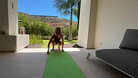yo, spilling all my dirtiest fantasies on this sexy yoga teacher's tight wet pussy