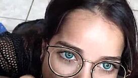 cute blue eyed brunette deepthroats wellington prado's big cock sloppy for new zealand couple