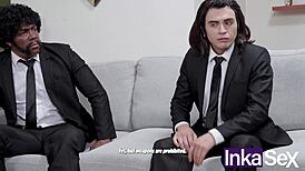 Vincent and Jules Anally Fuck Mia Wallace in Pulp Fiction Parody