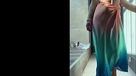 Sensual Curvy Brazilian Dancing Outdoors In Miniskirt And Nylon