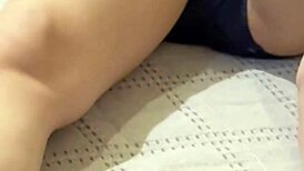 whoa! snap of wife's legs before fucking, panties off reveal soaking wet asian pussy!