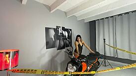 I feel so horny watching mia montielth masturbate on her new motorcycle