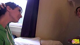 blonde crewcut shoves buttplug in tattooed friend's ass