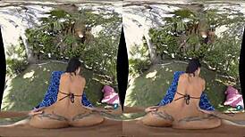 brunette milf jewels jade with big tits and tattoos handles no job too big outdoors in bikini pov hardcore blowjob