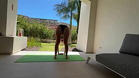 yo, spilling all my dirtiest fantasies on this sexy yoga teacher's tight wet pussy