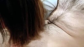 stepdad's birthday gift: my wet mouth on his cock for teasing handjob bliss