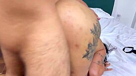 big bambu rips fat pussy and feeds cock milk while hubby films!