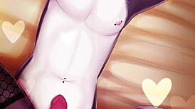 femboy furry whispers asmr moans while stroking hard cock to intense orgasm climax