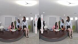 hey casey calvert jane wilde and jennifer white start an office anal 4some at work