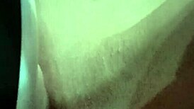 vibrator buzzing right on her wet shaved pussy lips