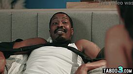 Ebony stepdaughter ameena green deepthroats stepdad's big black cock