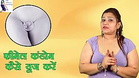 WOW! INDIAN GIRL SHOWS HOW TO SLIDE FEMALE CONDOM ON PERFECTLY!