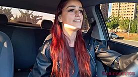 Whoa safada app driver catches guy jerking huge cock in backseat 🚗💦 cum on ass outdoor!