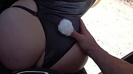 this street whore charges cheap for raw doggystyle pounding her tight shaved pussy in the car