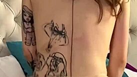 Beautiful tattoo model takes anal pounding on backstage camera
