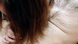 stepdad's birthday gift: my wet mouth on his cock for teasing handjob bliss