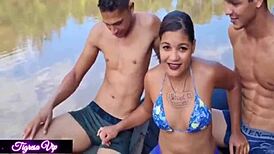 Tigresa VIP takes two huge cocks deep in her ass with favorite sister-in-law Mia Bucetinha