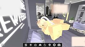 cute blonde gets her big tits ass pounded rough in sexy game fuck