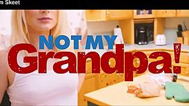 Old Man Roughly Fucks Slutty Step-Granddaughter Pussy and Ass Creampie