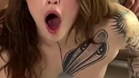 Beautiful tattoo model takes anal pounding on backstage camera