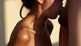Masked girlfriend's tight pussy gets passionate pounding in ai fantasy